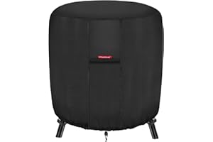 Porch Shield Fire Pit Cover Waterproof Outdoor 600D Round Firepit Cover for Ikuby Globe Fire Ball - 36" D x 34" H, Black