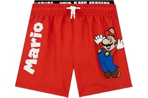 Super Mario Bros. Swim Shorts, Mario Boys Swimming Trucks, Boys Swimming Shorts, Kids Swimwear for The Beach, Ages 4 to 13 Years