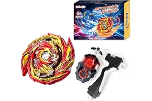 Hozuumo Bey Battling Tops Brust Turbo Starter Set, 4D Metall Fusion Kampfkreisel, Bey Arena Blade Spinning Tops mit Launcher, Geschenk-Sets für Kinder 02