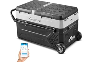 AAOBOSI Frigo Portatile,Frigo per Auto 42L con controllo App,Frigo Campeggio per la conservazione di bevande e alimenti, -20°C - 20°C, 12/24V. frigorifero per auto, casa, viaggi e feste, ecc.