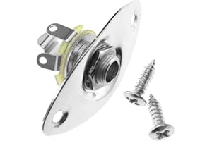 ENET - Presa universale a forma ovale con presa a forma di jack per chitarre elettriche, cromato