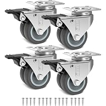 Roulettes WEIBIDA 50mm Charge Lourde - 1000KG, Frein, Nylon - Pour Meubles/Atelier