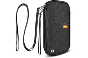 homchen Porte-Passeport Portefeuille de Voyage Familial avec Blocage RFID, Portefeuille Passeport Porte-Document Pochette pour Femme et Homme