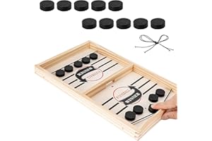 Sunshine smile Katapult Brettspiel,Brettspiel Hockey,Bouncing Brettspiel,Tisch Hockey Brettspiel,Fast Sling Puck Game,Puck Spiel Holz,Katapult Schach,Bouncing Chess Hockey Game