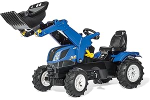 Rolly Toys RollyTrac 611270-Trattore a Pedale New Holland (per Bambini dai 3 agli 8 Anni, Pneumatici, Sedile Regolabile, Colore Blu/Nero, 142 x 81 x 53 cm, 61/127/0