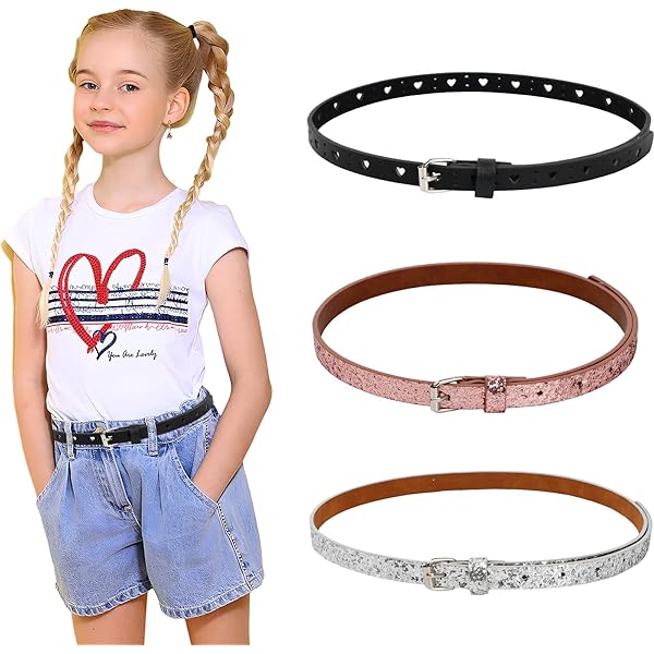 Andibro Verstelbare Lederen Taille Riem Voor Kinderen, Dunne Taille Riem Skinny Lederen Riemen Met Legering Pin Gesp voor Meisjes Jongen