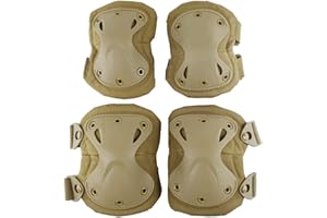 WARMHEARTTING Rodilleras Tácticas Militares y Coderas Protección de Camuflaje, Rodilleras para Deportes al Aire Libre CS Caza, Paintball, Tiro