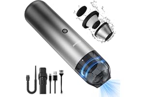‎CHUBOOR Chuboor Handstaubsauger, Mini Staubsauger 7000Pa Starker SOG Leicht und Bequem Handstaubsauger Akku mit HEPA Mehrfachfiltration Laufzeit 25 Min Aufladbar USB für Zuhause/Auto/Tierhaare (Hellgrau)