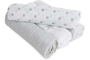 aden + anais essentials 100% Cotton Muslin Swaddle & Receiving Blanket for Baby Girls & Boys, 112x112cm, Newborn Swaddling Set, Infant & Toddler Shower Gift, 4 Pack, dusty