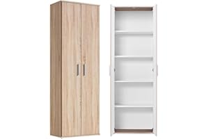 ‎MOKEBO mokebo® Mehrzweckschrank 60cm Breite 'Der Lange', Aktenschrank, Büroschrank oder Schuhschrank in 60x180x34 cm (B/H/T), auch als Vorratsschrank oder Schrank aus Holz in Sonoma Eiche, Braun