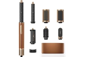 DREAME AirStyle Pro 7 in 1, Asciugatura Rapida, 2 Cilindri Arricciacapelli, Capelli Volumizzanti, Riduzione dell'effetto crespo, Confezione in Pelle, Styling a Flusso d'aria, Design Magnetico