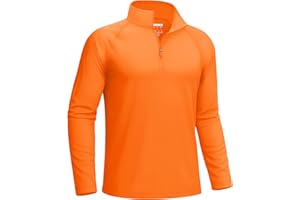 KEFITEVD Mens 1/4 Zip Outdoor Tops Sun Protection Long Sleeve Shirt Summer Quick Dry Beach Tops with Stand Collar