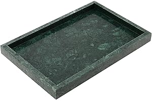 ZOENHOU Plateau rectangulaire en marbre naturel de 30 x 20 cm, plateau de rangement pour salle de bain, réservoir de toilette, support décoratif pour table basse, comptoir d'évier