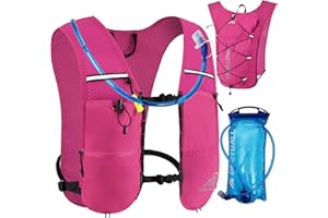 ONETOALL Gilet Hydratation Running Femme avec Flasque Running de 500 ML/Poche à Eau de 2L, Sac Hydratation Running Homme Léger 6L, Gilet Trail pour Jogging Vélo Marathon Moto, 150 g