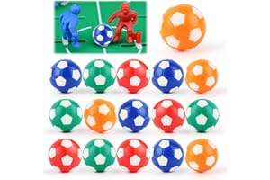 VFANDV 12 palline da calcio balilla da 32 mm, ABS, per adulti e bambini, per giocare, arancione/blu/verde/rosso