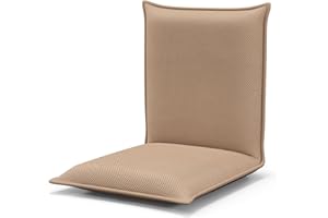 LIFEZEAL Silla de Suelo Plegable, sillón Lectura con Respaldo Ajustable de 6 Posiciones, Silla de Piso con Superficie de Malla, para Leer, meditación, Yoga (Beige)