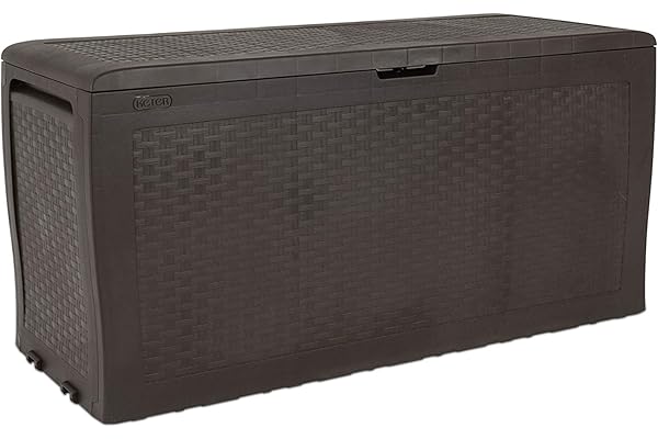 Keter Coffre Samoa 270L, Finition Effet Bois, Marron, 116,7 x 44,7 x 57 cm