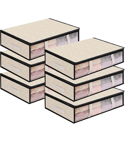 Pavlleen Lot de 3 Sac de Rangement Vetement,40L Boite Rangement, Boîte de Rangement sous lit Pliable, avec Poignée Renforcée, Caisse Rangement pour Les Vêtements Couvertures Jouets