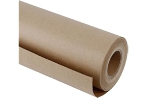 RUSPEPA Rouleau De Papier Kraft Brun - 122 Cm X 30 M - Papier Recyclé, Idéal Pour L'Emballage De Cadeaux, L'Emballage, Les Revêtements De Sol, Les Vêtements, Les Colis Et Les Chemins De Table