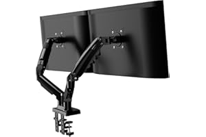 Invision Monitor Arm Desk Mount for 19-32 Inch Screens - VESA 75/100mm Desk Clamp Stand - Tool Free Height Adjustment with Tilt Swivel Rotate - Increased Load Capacity from 2-9kg MX400 Dual Arm