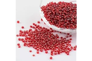 Handicraft Emporium Glass Seed Beads | Lined | 3mm | Red | 50g
