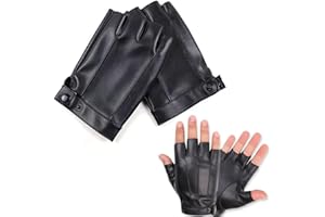 BAIYSFFG Fingerless Driving Gloves 1 Pair PU Faux Leather Half Finger Glove Outdoor Sport Mittens Halloween Cosplay Costume Gloves for Women weightlifting, Home Gym, Cycling, Mountaineering, outdoor sports