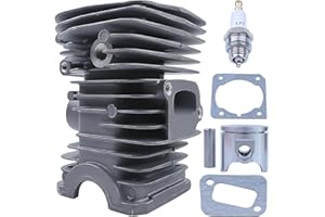 Kit Piston et Cylindre pour Husqvarna 340 345 340e 345e Tronçonneuse, ADEFOL 40mm Nikasil Cylindre + Piston + Joint + Bougie Pièces de Rechange Accessoire de Tronçonneuse