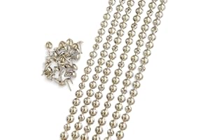 Let's Decorate 10 Bandes de clous tapissier nickelé pour meubles 9,5 mm diámetro,clous ameublement décoratifs, 200 coincident clous de tapissier(A:9,5mm nickelé)