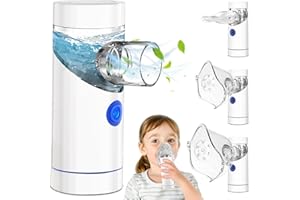 NAHKZNY Nébuliseur Inhalateur Portable Nébulisateur Silencieux Aérosol Rechargeable Alimenté par USB Atomisation Efficace pour Adulte et Enfant avec Embouchure Accessoires pour Maison Bureau Voyage