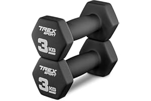 TREX SPORT Neoprene Dumbbells Set | Dumbbells Set of 2 4 kg - 20 kg | Dumbbells Women and Men Set