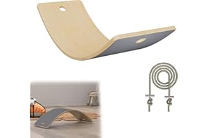 YRHome Balance Board legno oscillante per bambini – Allenatore di equilibrio 82 x 30 cm – tavola di bilanciamento per interni, ginnastica e fitness – tavola antiscivolo e giocattolo a bilanciere