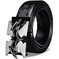 Barry.Wang Mens Ratchet Belt,Genuine Leather Belt with Automatic Buckle Fashion Gift Set for Men