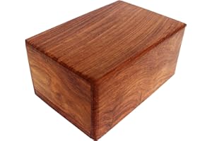 Indian Glance Wooden Urn Box - Urn for Human Ashes Funeral Cremation Urn(XX-Large 9.5" x 7.5" x 5.25" Urn Holds: 225 cu. in.)