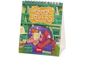 Legami Kalendarz biurkowy Book Lover's na rok 2026, 12 miesięcy i planer roczny, 6 języków, znaki zodiaku, święta międzynarodowe, 12 x 14,5 cm