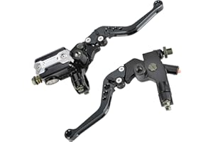 Queiting 2pcs 7/8 Inch Universal Motorbike Brake Clutch Lever Front Adjustable Clutch Master Cylinder Lever Set