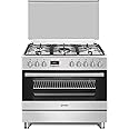 Gorenje Gi9321X 90 cm Freestanding Gas Cooker, 105 Liters Multifunction Fan Oven, Cast Iron Pan Support, Easy Cleaning With Aqua Clean Function, Stainless Steel, 1 Year Warranty