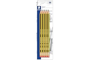 Staedtler Noris 122 HB - Paquete de 10 Lápices de Madera, Color Negro y Amarillo
