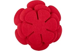 WIIYENA Lot de 12 protections empilables en feutre pour protéger vos casseroles et poêles, durables et réutilisables (rouge)