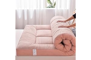 Japansk futonmadrass, vikbar tatami, bärbar och lätt att förvara, ventilerande tyg för soffa (rosa, 120 x 200 cm)