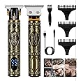 ENDZONE Professional Rechargeable cordless Hair Clipper with LED Display, Stainless steel Blades, USB Charging cable, 4 Guide Combs for men Runtime: 150 mins, 800 mAh Li-ion Battery, Gold