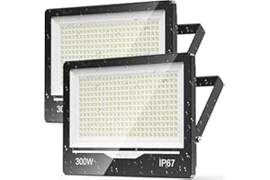 TOPAUBUB LED Strahler Außen Hofbeleuchtung 300W 2 Stücke - 30000LM Superhell LED Scheinwerfer 230V Fluter Außen 6500K Kaltweiß IP67 Wasserdicht Flutlichtstrahler für Garten, Sportplatz