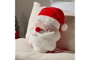 OHS Christmas Santa Cushion, Soft Cosy Plush Pillow Christmas Decorative Stuffed Santa Novelty Cushion for Sofa Bed Scatter Throw Pillow Gift for Adults Kids, 34 x 40cm