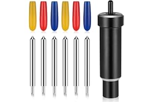 HAPPOW 6 cuchillas para Cricut Maker, con soporte de cuchillo negro, cuchillas para Cricut, cuchillas de repuesto compatibles con Cricut Explore Air 3/Cricut Explore Air 2/Cricut Maker3