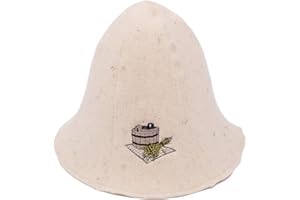 Ger3as Saunahut 100% Wolle mit Stickerei für Damen und Herren, Wellness Mütze Premium Qualität
