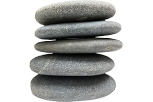 juexiyarticle 8-10cm Flach Steine Groß zum Bemalen,Naturkiesel Dekorativer Malen Kieselsteine Deko,5 Stücke