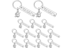 DABIHU 24Pcs Music Keyring Music Party Favors Gifts for Wedding School Office Supplies Music Gifts for Music Lovers Inspirational Gifts for Music Teacher Student Graduation Gifts Music Keychain Jewelry