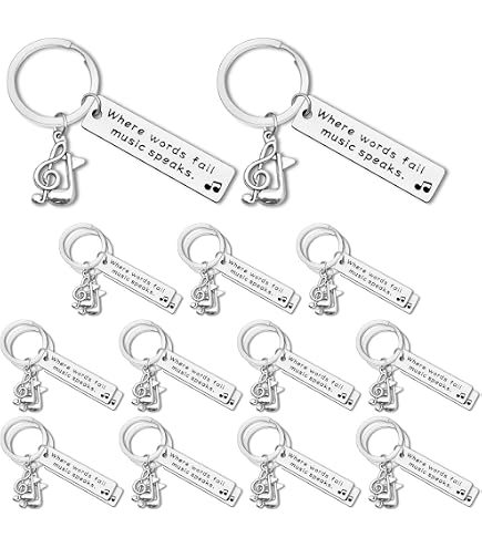 Music Gifts Bulk 10 Pcs Musical Note Key Chain Metal Music Symbol Music ...