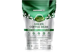 BIOPHARM-X Green Coffee Bean Extract Capsules - Natural Weight Management & Energy Boost - High Potency Antioxidant Formula - 60 Capsules
