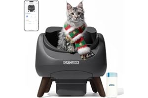 CATLINK Litière Autonettoyante pour Chat, Bac à Litière Automatique avec Dessus Ouvert, Connexion 5 GHz, Grande Capacité 12L, Pour Tous les Types de Litière, Idéal pour Famille Multi-Chats(Gris foncé)