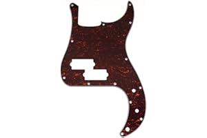 Musiclily Pro 13 Agujeros Bajo Golpeador Pickguard para Squier Sonic Precision Bass, 4 capas Red Tortoise